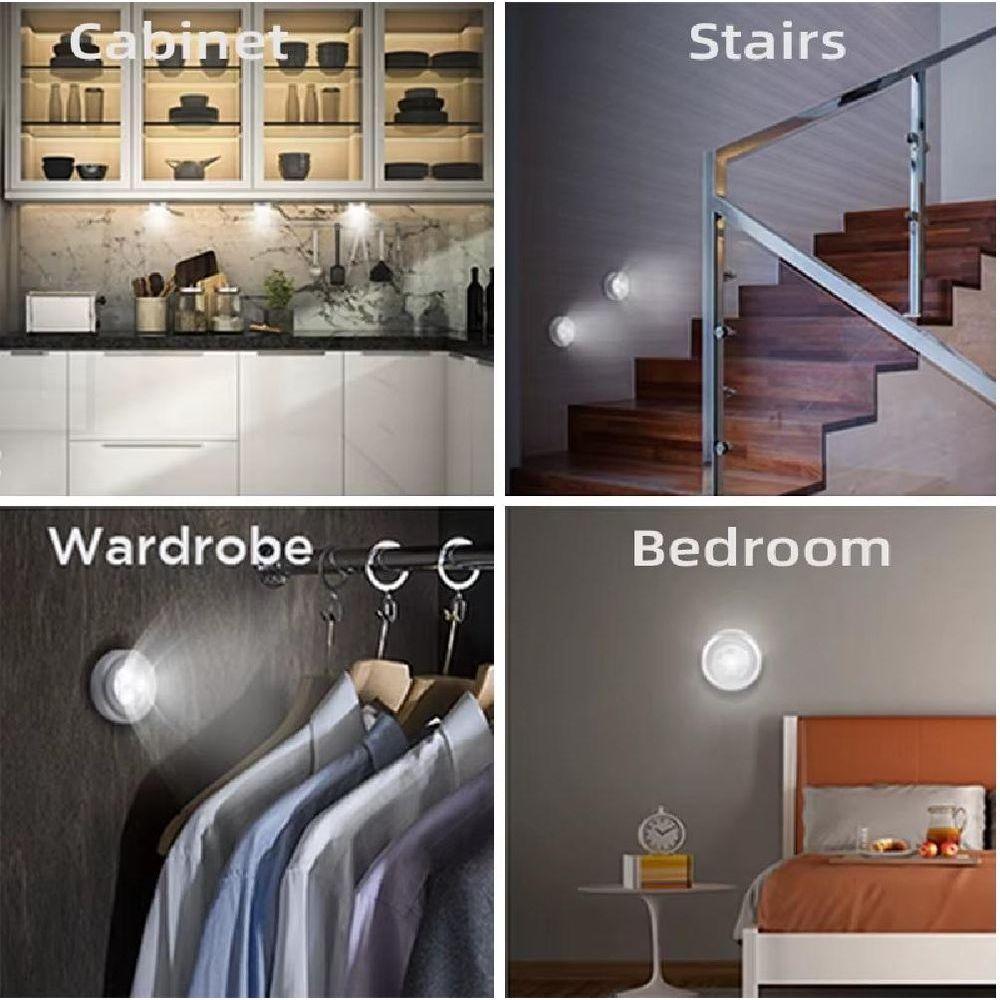 Luminaria Toque 3 Leds Abajur Sem Fio Bancada Closet Guarda Roupa Luz Leitura Quarto Bebe Touch - 5