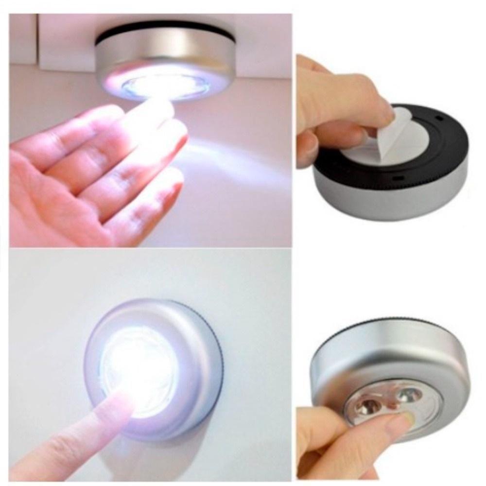 Luminaria Toque 3 Leds Abajur Sem Fio Bancada Closet Guarda Roupa Luz Leitura Quarto Bebe Touch - 9