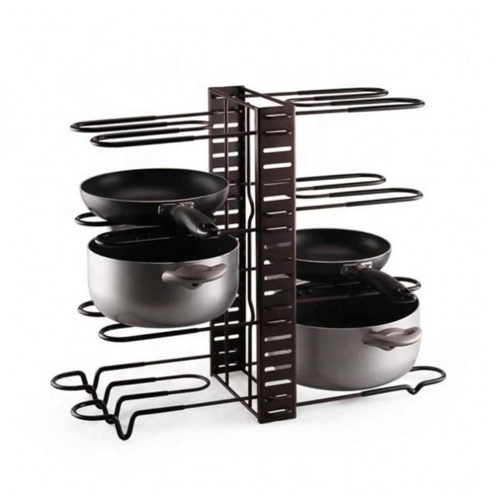 Organizador Panelas Frigideiras Rack Inox Ajustavel Armarios Bancadas Suporte Multiuso Grande 8 - 1