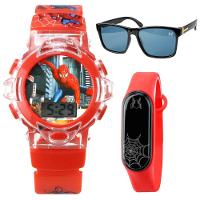 Relogio Homem Aranha Digital Infantil + Oculos Proteção Uv Ajustavel Original Presente Vermelho - 1