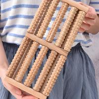 Massageador Pes Coluna Costas Madeira Terapia 10 Rolos Bambu Fisioterapia Alivio Dor Estresse - 6