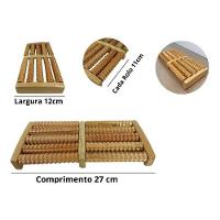 Massageador Pes Coluna Costas Madeira Terapia 10 Rolos Bambu Fisioterapia Alivio Dor Estresse - 9