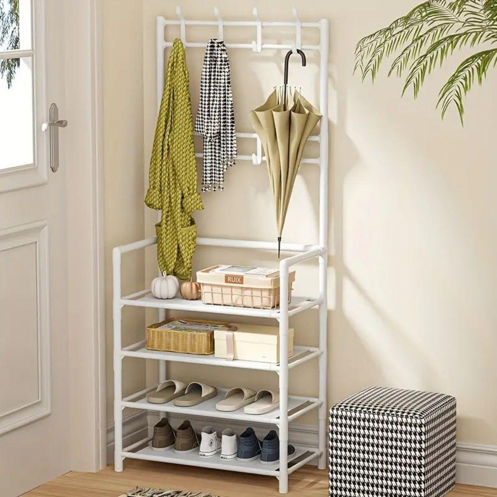 Sapateira Cabideiro Arara Multifuncional Branca Roupas Sapato Bolsa Rack Organizador Porta Sapatos - 4