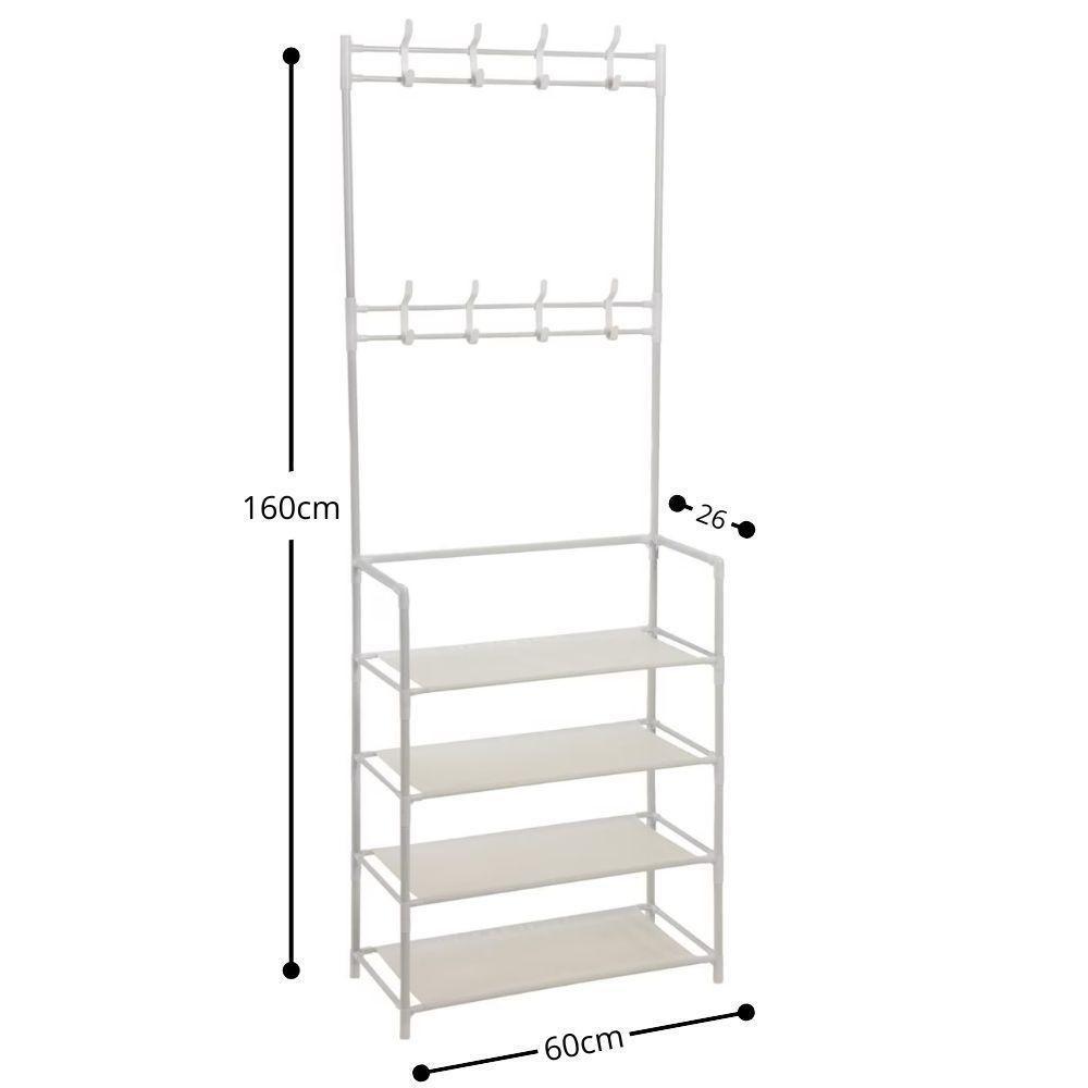 Sapateira Cabideiro Arara Multifuncional Branca Roupas Sapato Bolsa Rack Organizador Porta Sapatos - 8
