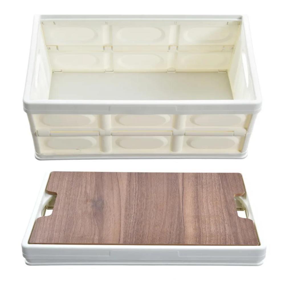 Caixa Dobravel Vira Mesa Portatil Armazenamento Cesta Empilhavel Multiuso Banqueta Viagem Praia - 5