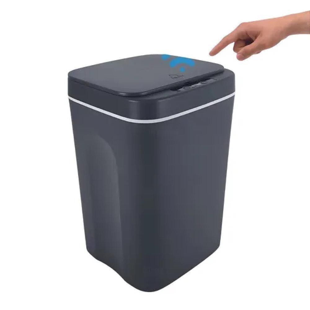 Lixeira Automática Cesto Lixo Inteligente 12l Tampa Sensor Movimento Design Moderno Cinza - 1