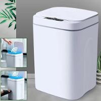 Lixeira Recarregavel Abertura Touch 12 Litros Cozinha Banheiro Escritorio Consultorio Branco Tampa - 3
