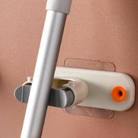 Suporte Vassoura Rodo Parede Adesivo Porta Multifuncional 2 Em 1 Gancho Pendura Pano Toalha Guarda - 6