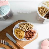 Porta Mantimentos Triplo Pote Alimentos 3 Em 1 Divisorias Dispenser Lavanderia Sabao Em Pó Medidor - 7