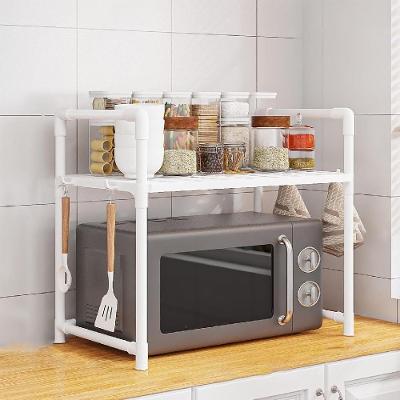 Estante Organizador Duplo Cozinha Escritorio Suporte Microondas Rack Forno Prateleira Multiuso Cor:branco