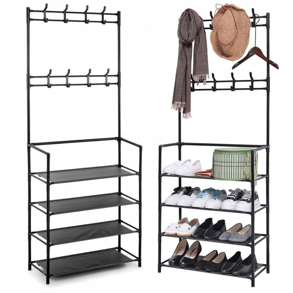 Sapateira Cabideiro Arara Multifuncional Preta Roupas Sapato Bolsa Rack Organizador Porta Sapatos 12 - 6