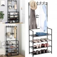 Sapateira Cabideiro Arara Multifuncional Preta Roupas Sapato Bolsa Rack Organizador Porta Sapatos 12 - 2