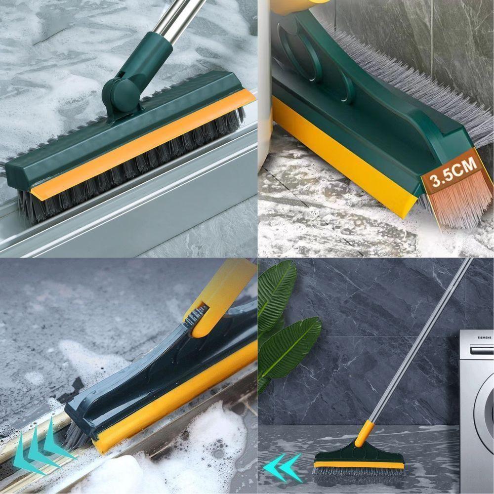 Vassoura Rodo Esfregao 3 Em 1 Multifuncional Mop Magico Raspador Articulado Cabo Inox Chao Banheiro - 2