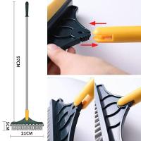 Vassoura Rodo Esfregao 3 Em 1 Multifuncional Mop Magico Raspador Articulado Cabo Inox Chao Banheiro - 9