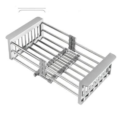 Escorredor Pia Inox Retratil Ajustavel Cozinha Louca Suporte Lavar Frutas Legumes Verduras Cesto