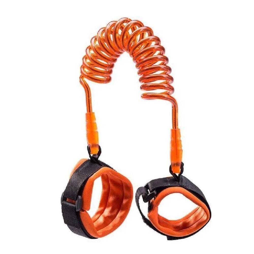 Pulseira Guia Segurança Baby Criança Passeio Parque Rua Antiperca Acolchoado Laranja - 3