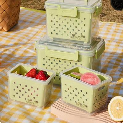 Kit 5 Potes Hermeticos Organizador Geladeira Escorredor Interno Marmita Fitness Plastico Tampa Trava