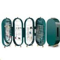 Porta Joias Dobravel Espelho 3 Compartimentos Acrilico Organizador Caixa Armazenadora - 1