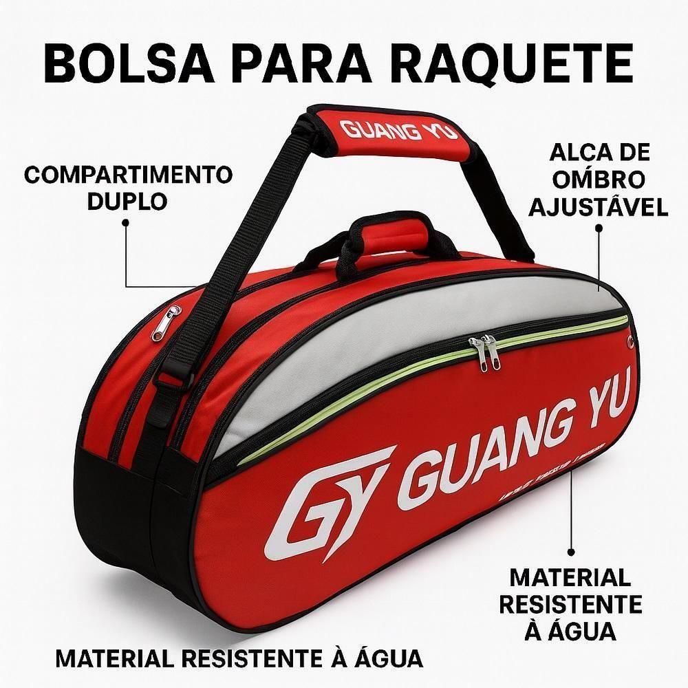 Raqueteira Mochila Tênis Esportiva Multiuso Bolsa Dupla Raquete Beach Badminton Bolsos Alça - 3
