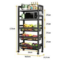 Suporte Microondas Bebedoouro Estante 5 Prateleiras Carrinho Organizador Rack Portatil 5 Andares - 8