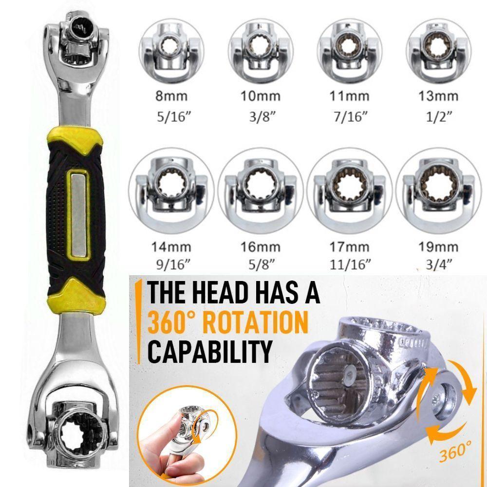 Chave Catraca Multifuncional 48 Em 1 Cabeca Giratoria 360 Graus Soquete Estrela Articulado Ajustavel - 3