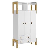 Berço Americano 4300 E Guarda Roupa Infantil 4375 Fantasia Branco Acetinado Com Colchão Gazin – Qmovi