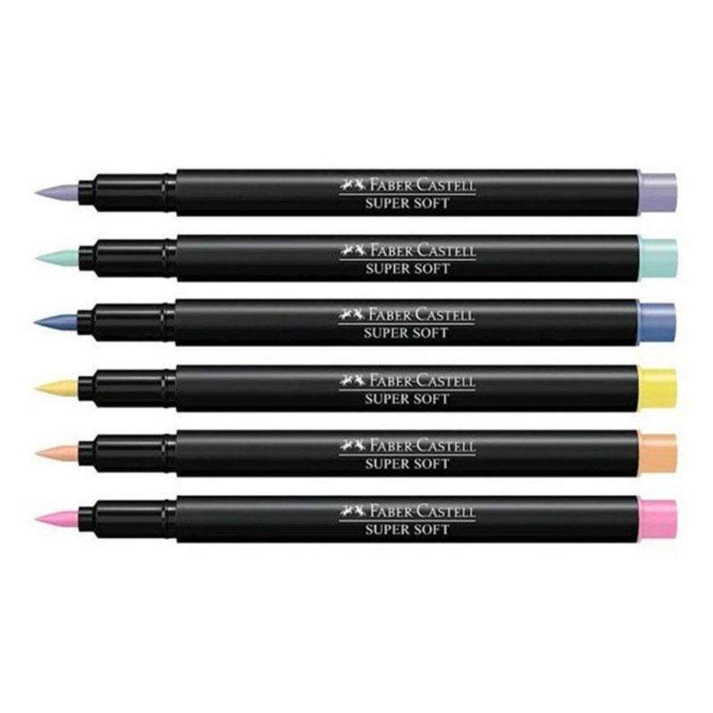 Caneta Hidrográfica Supersoft Brush 150706tpsoft 6 Cores Pastel - Faber Castell - 2