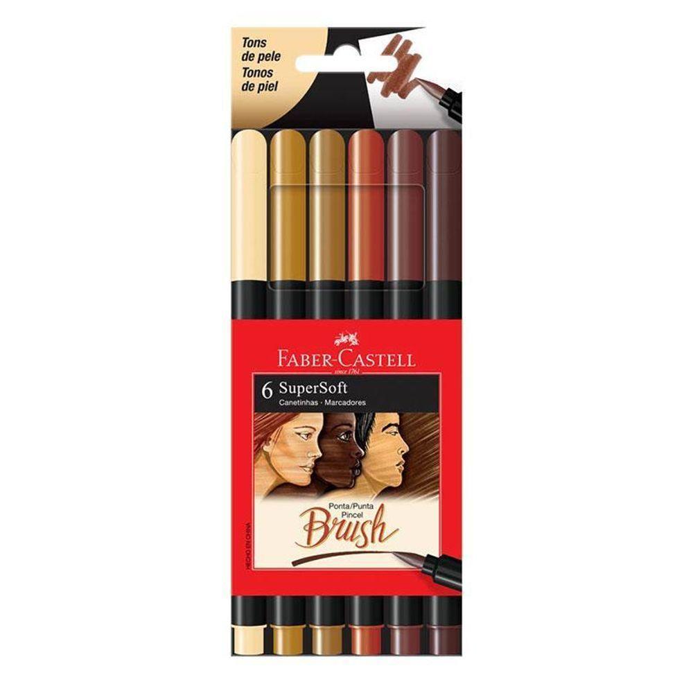 Caneta Hidrográfica Supersoft Brush 150706softtp 6 Cores Tons De Pele - Faber Castell - 1