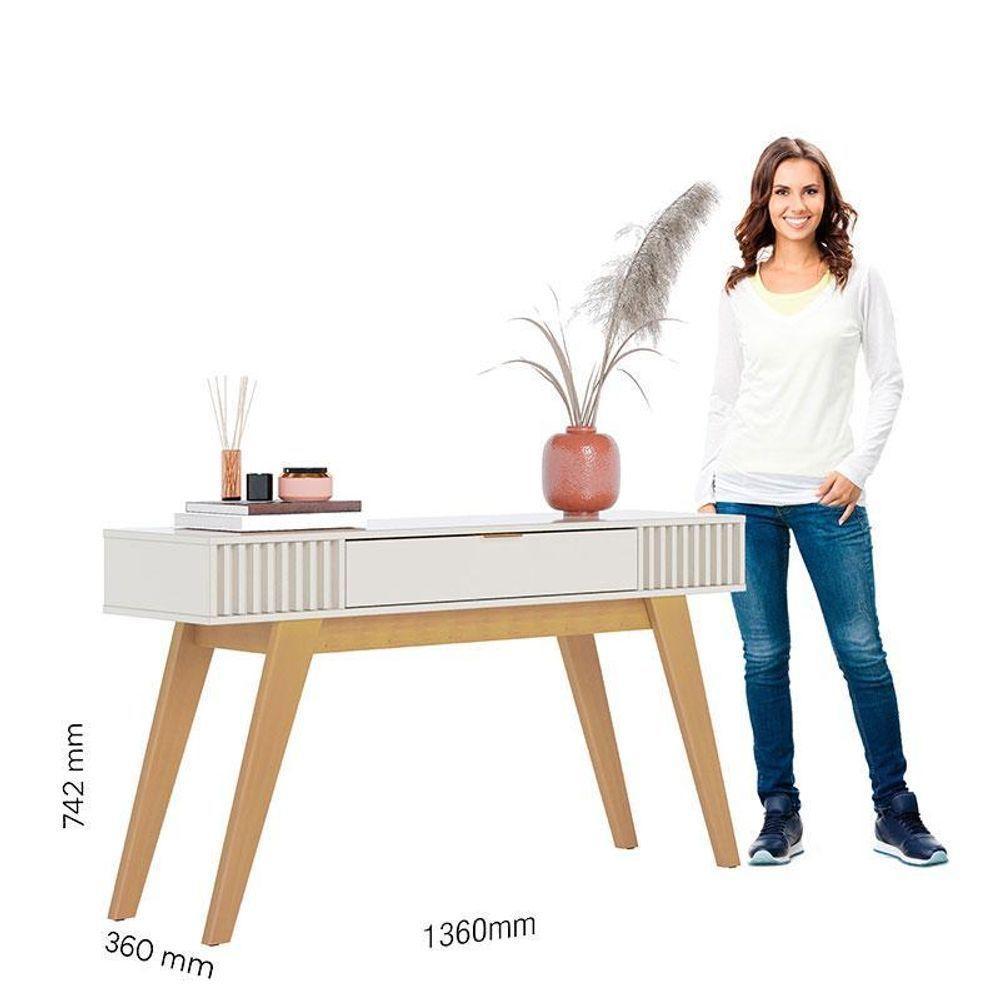 Mesa De Centro Jeri Freijó Off White Com Aparador Para Sala Riviera Off White – Colibri - 7