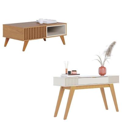 Mesa De Centro Jeri Freijó Off White Com Aparador Para Sala Riviera Off White – Colibri