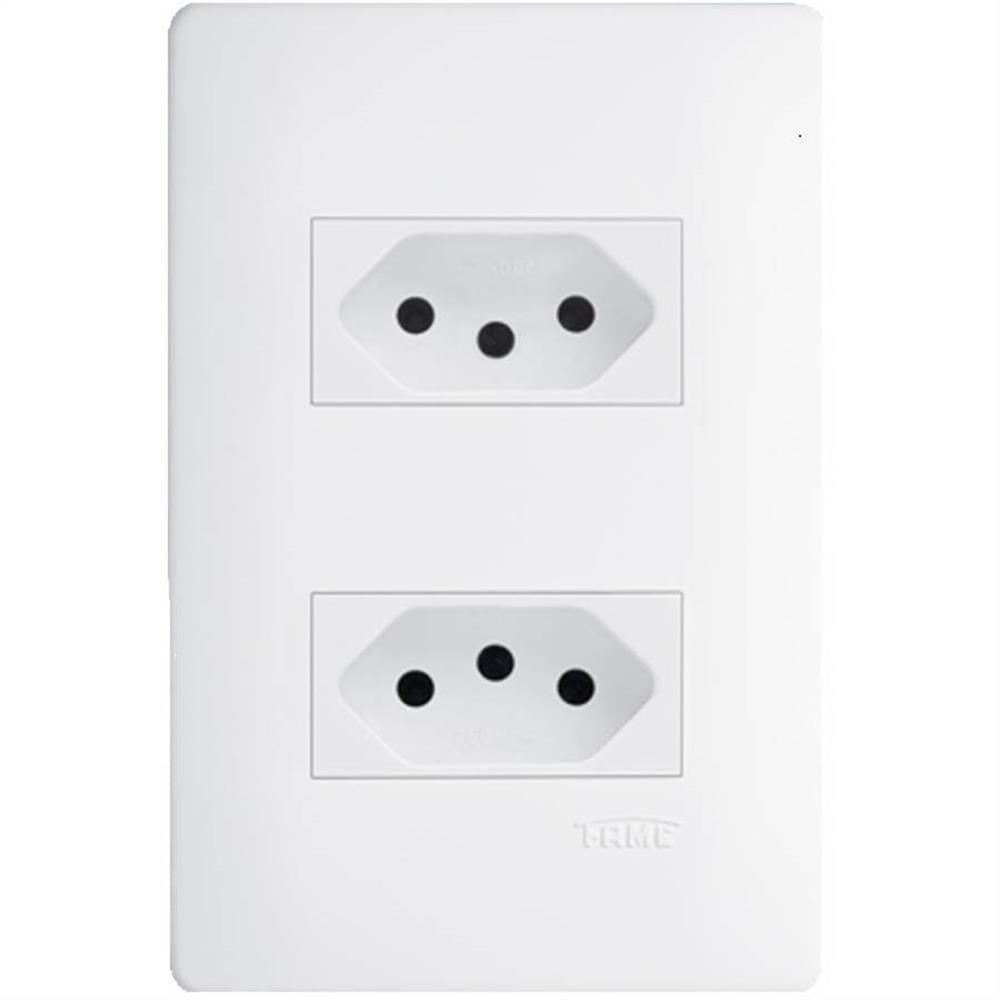 2 Tomadas 2p+t 10a 250 Volts Distanciadas Habitat - 2309 - Fame 2 Tomadas 10a C-placa Habit2309 Fame 062.2309.4 - 1