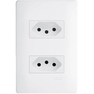2 Tomadas 2p+t 10a 250 Volts Distanciadas Habitat - 2309 - Fame 2 Tomadas 10a C-placa Habit2309 Fame 062.2309.4