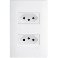 2 Tomadas 2p+t 10a 250 Volts Distanciadas Habitat - 2309 - Fame 2 Tomadas 10a C-placa Habit2309 Fame 062.2309.4 - 1
