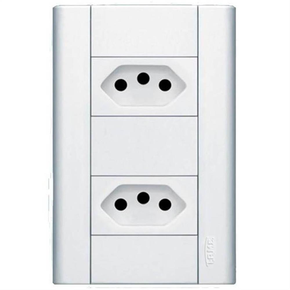 2 Tomadas 20a 250 Volts Com Placa Modulare - 1434 - Fame 2 Tomadas 20a C-placa Modular Fame 1434. - 1