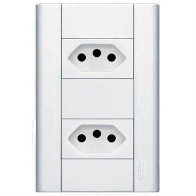 2 Tomadas 20a 250 Volts Com Placa Modulare - 1434 - Fame 2 Tomadas 20a C-placa Modular Fame 1434.