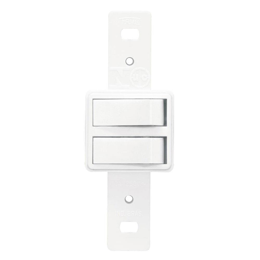 2 Interruptores Simples 10a 250 Volts Sistema Externo - 0603 - Fame Interruptor De Embutir 2s.simples S-p Sb 603 Fame - 1