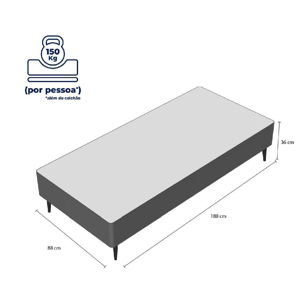 Base Sommier Marrom Solteiro 88x188x23cm - 1051611877 - Ortobom Base Sommier Marrom Solteiro 88x188x23 - 4