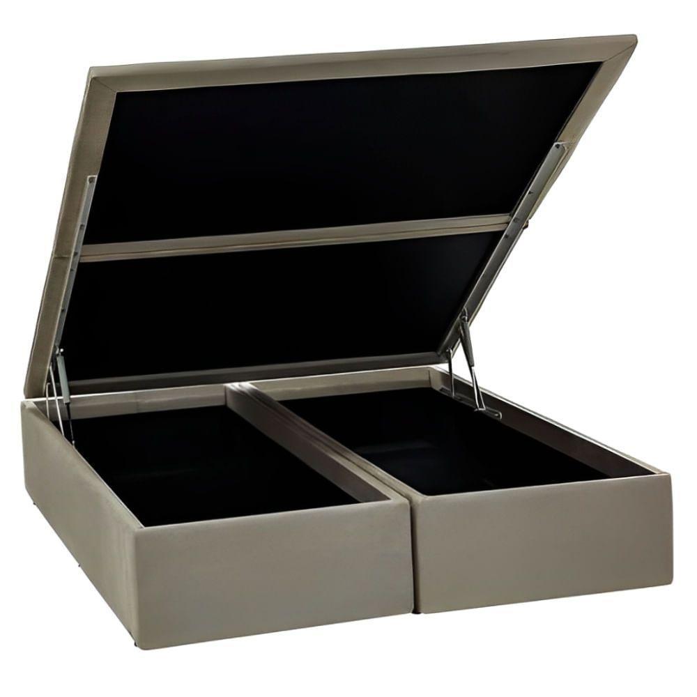 Base Baú Physical Camurça Bege Queen 158x198x39cm - 1051612187 - Ortobom Base Baú Physical Camurça Bege Queen 158x198x39 - 1