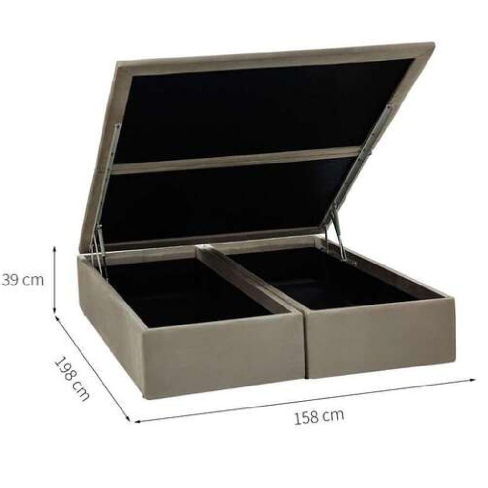 Base Baú Physical Camurça Bege Queen 158x198x39cm - 1051612187 - Ortobom Base Baú Physical Camurça Bege Queen 158x198x39 - 2