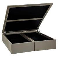 Base Baú Physical Camurça Bege Queen 158x198x39cm - 1051612187 - Ortobom Base Baú Physical Camurça Bege Queen 158x198x39 - 1