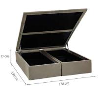 Base Baú Physical Camurça Bege Queen 158x198x39cm - 1051612187 - Ortobom Base Baú Physical Camurça Bege Queen 158x198x39 - 2