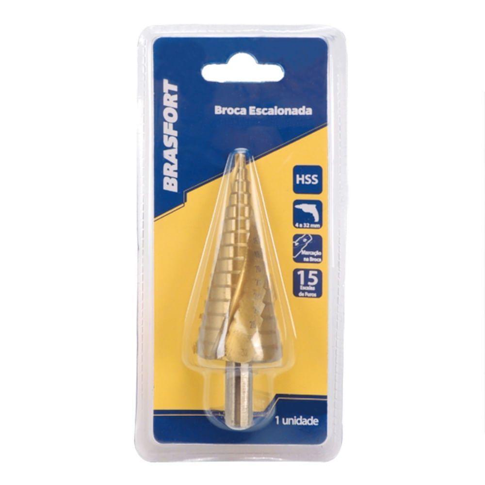Broca Escalonada 4 Mm A 32 Mm - 7961 - Brasfort - 2