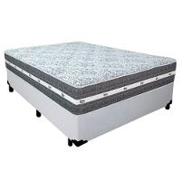 Cama Box Casal Sintético + Colchão Anjos Black Graphite Molas Ensacadas 138x188x64cm Branco - 1