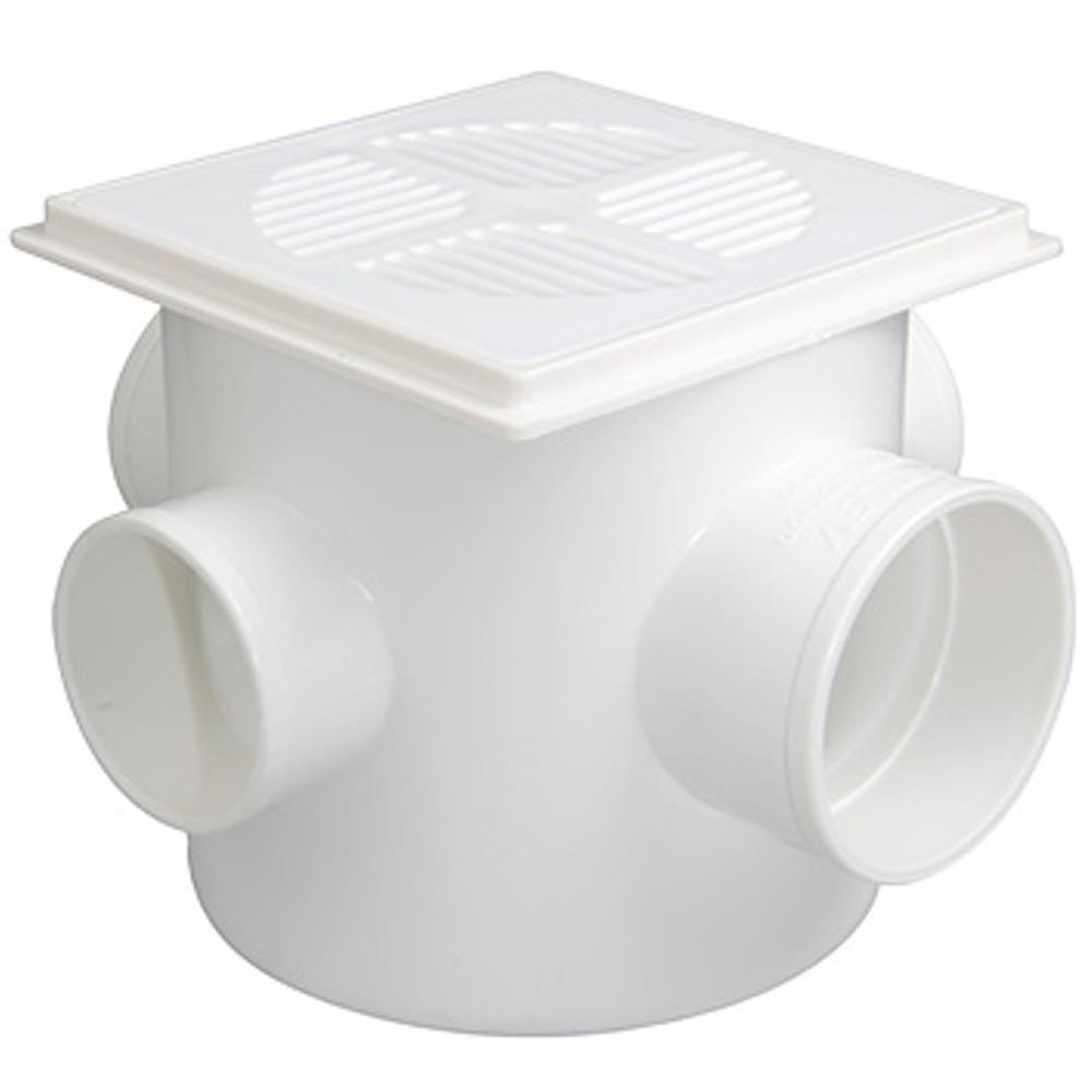 Caixa Sifonada Com 3 Entradas 100x100x50 Quadrada Branca - 11071151 - Fortlev Caixa Sifonada 100x100x50 Quadrada Branco - 1