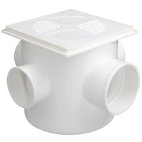 Caixa Sifonada Com 3 Entradas 100x100x50 Quadrada Branca - 11071151 - Fortlev Caixa Sifonada 100x100x50 Quadrada Branco - 1