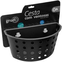 Cesta Plástica One Com Ventosas Preta - 10812-0008 - Coza - 2