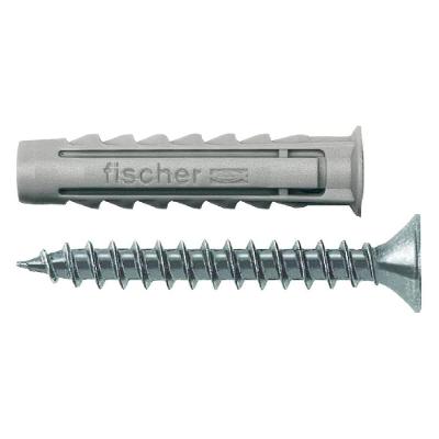 Cartela De Buchas Sx 10x50mm E Parafusos Cabeça Chata Com 5 Unidadades - 603055 - Fischer