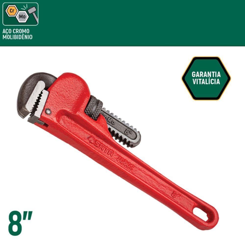 Chave Grifo Heavy Duty Vermelho De 8"" - St70802st - Sata Chave Grifo Heavy Duty 8 Vermelho Sata St70802st - Sata - 3