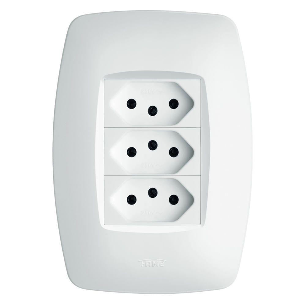 Conjunto 3 Tomadas 2p+t 20a 250 Volts Elegance - 3129 - Fame Cj3 Tomadas 2p+t 20a-250v Elegance Fame 092.3129.4 - 1