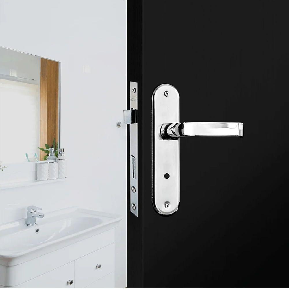 Conjunto De Fechadura Banheiro 1300 Ravena Cromado - 94296 - Silvana - 3